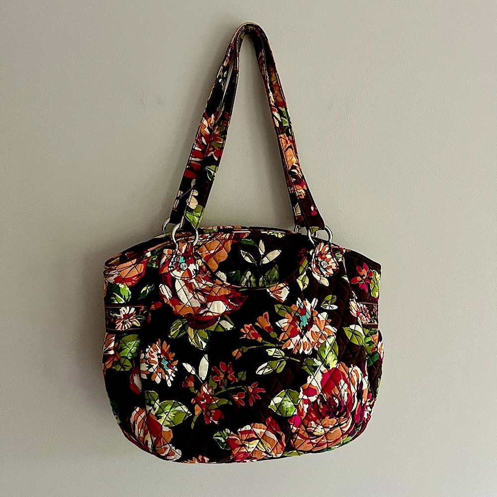 Vera Bradley Retired English Rose Glenna Tote Bag